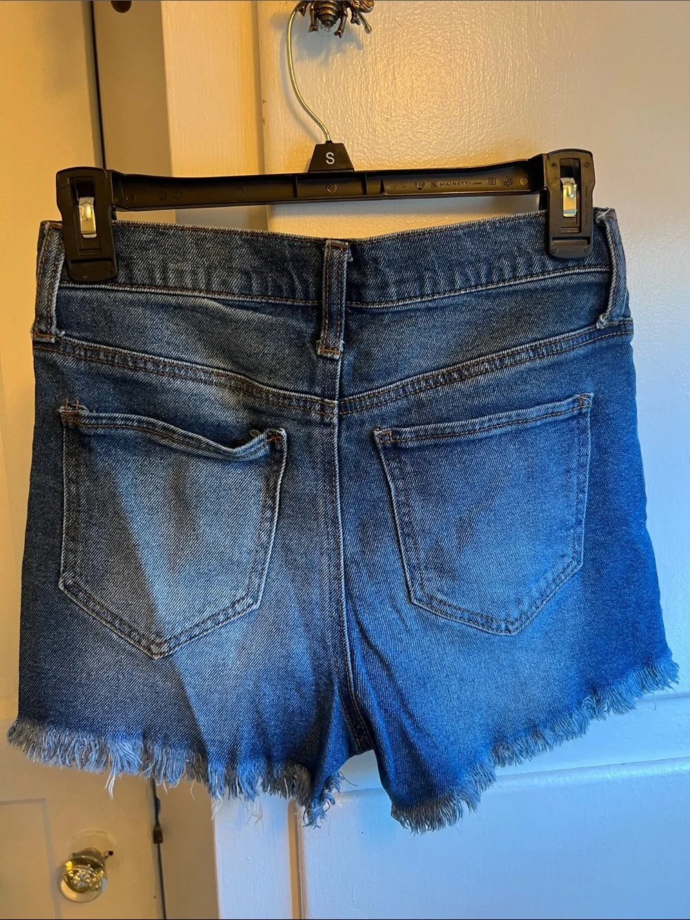 Blue Distressed Denim Shorts - Women